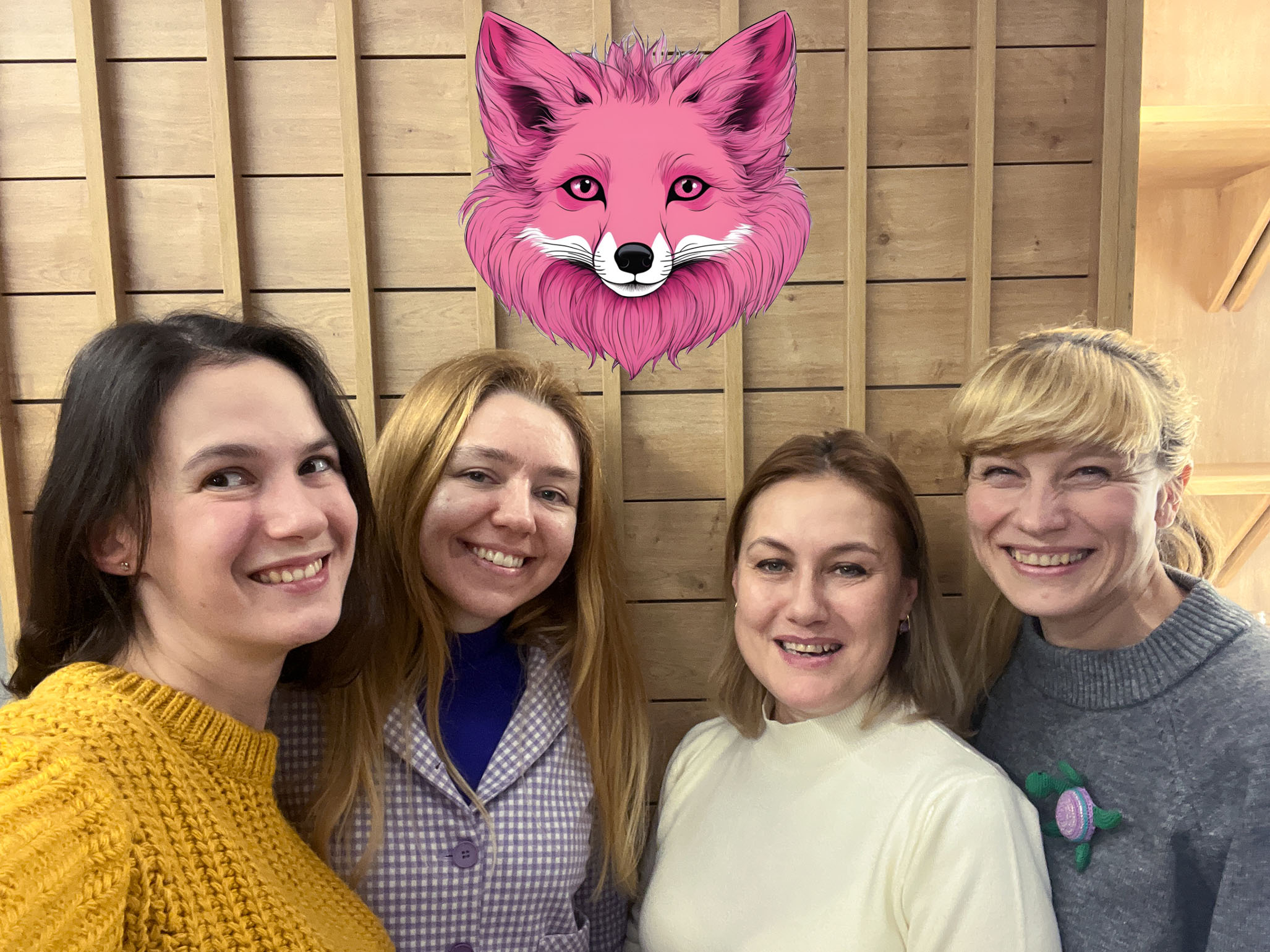 Girls under Pink Fox